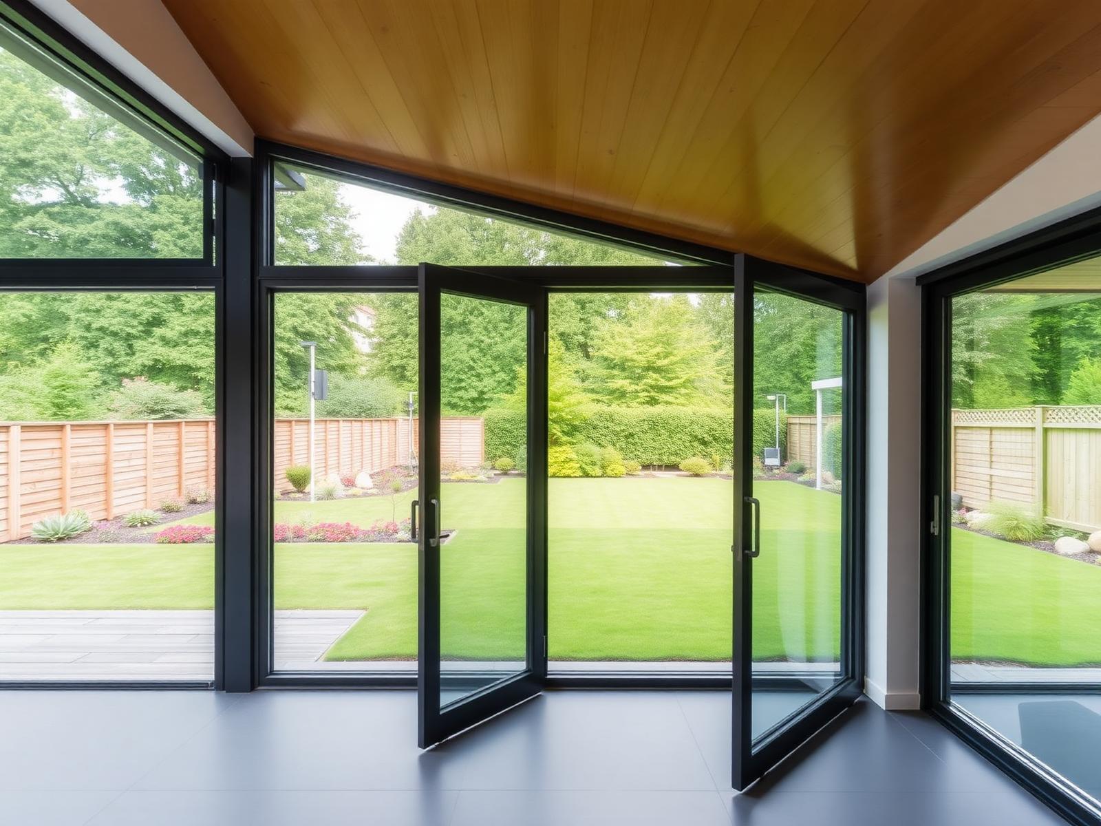 Uitbouw met tuindeuren